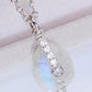 Natural Moonstone and Zircon Pendant Necklace