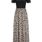 Leopard Round Neck Cold Shoulder Dress